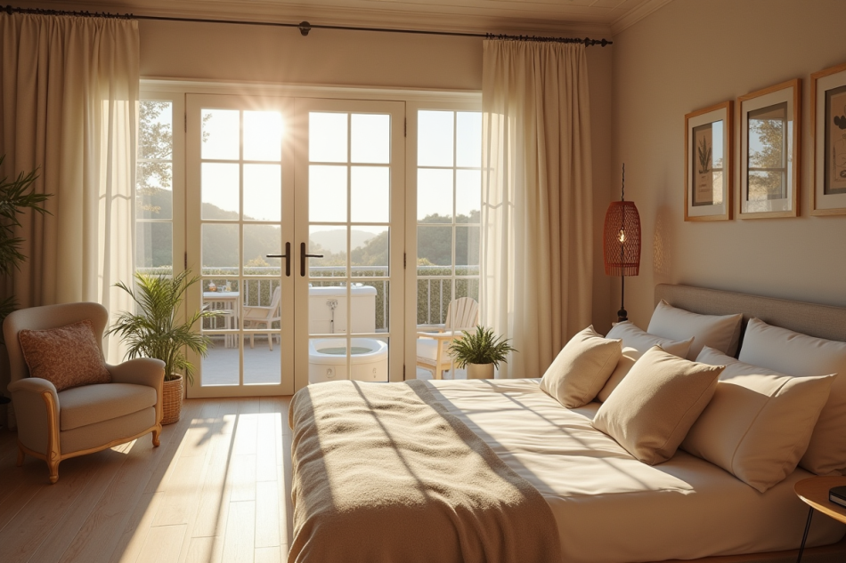 Chambre bretonne lumineuse avec jacuzzi privé