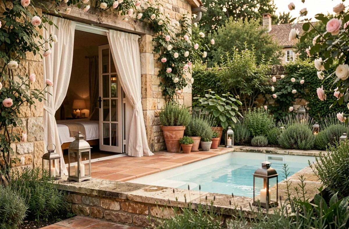 L'Écrin Bien-Être Love In Room, gîte romantique avec piscine privée, terrasse en pierre et ambiance bien-être en Nouvelle-Aquitaine