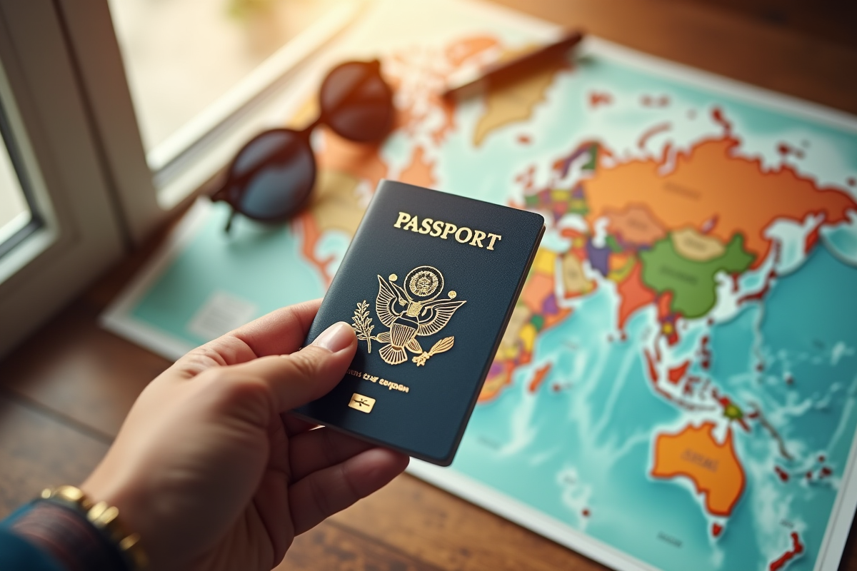 Main tenant un passeport avec carte d