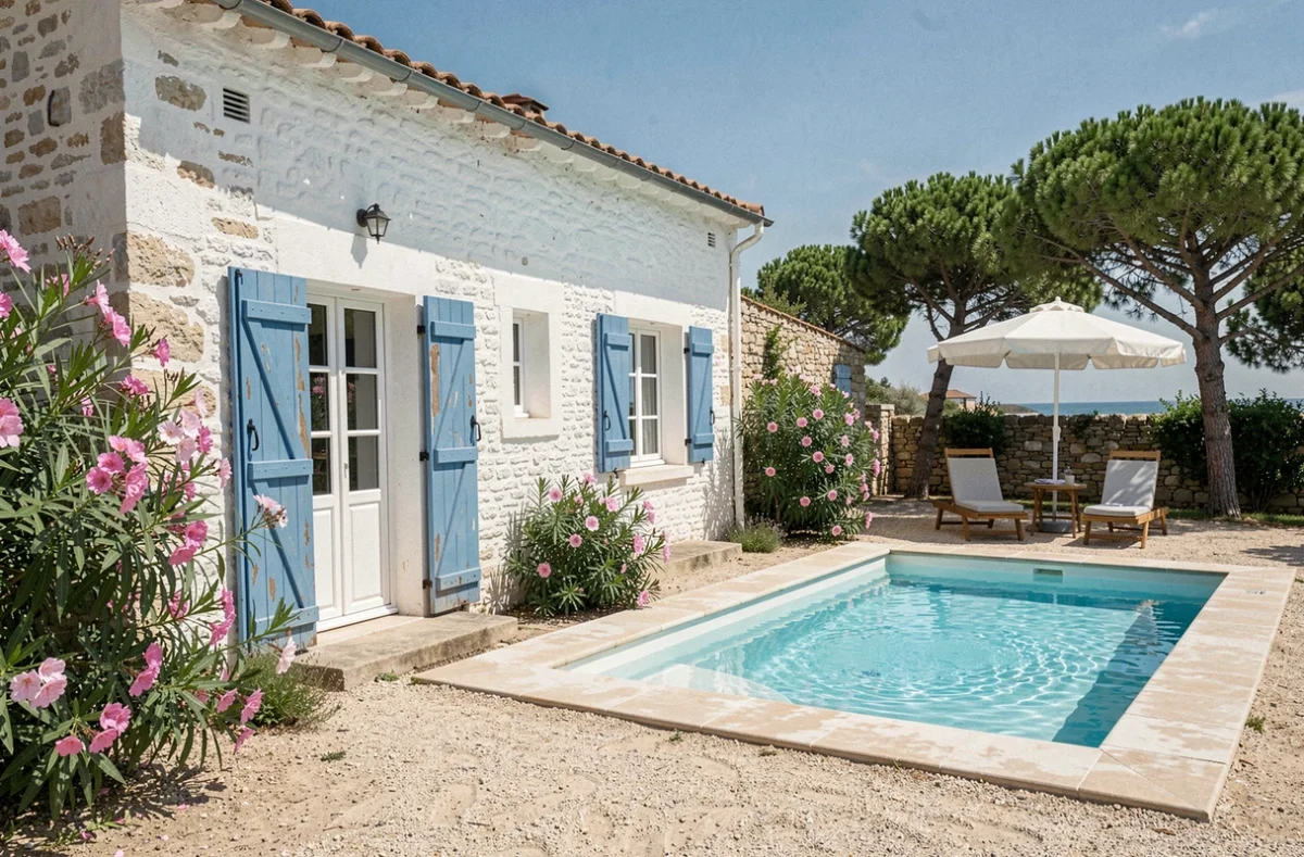 Le Petit Logis à Saint-Palais-sur-Mer, charmante maison de vacances avec piscine privée proche de la côte atlantique en Charente-Maritime