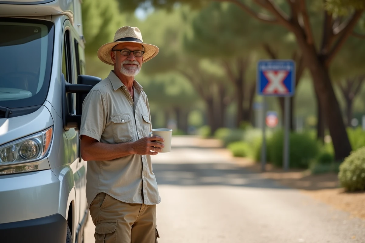Retraite près d un van en zone ombragée avec arbre